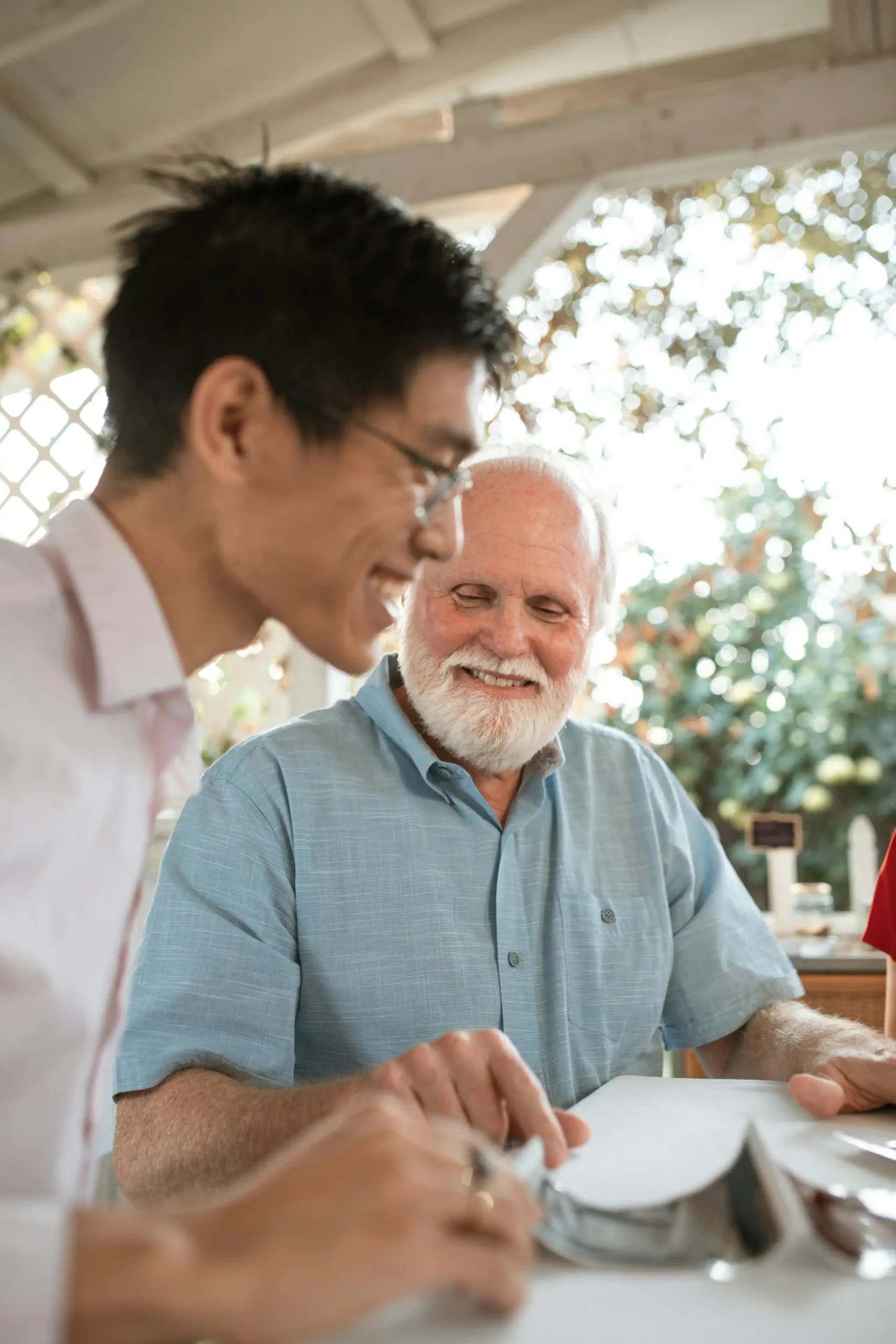 Older person receiving supportive in-home care